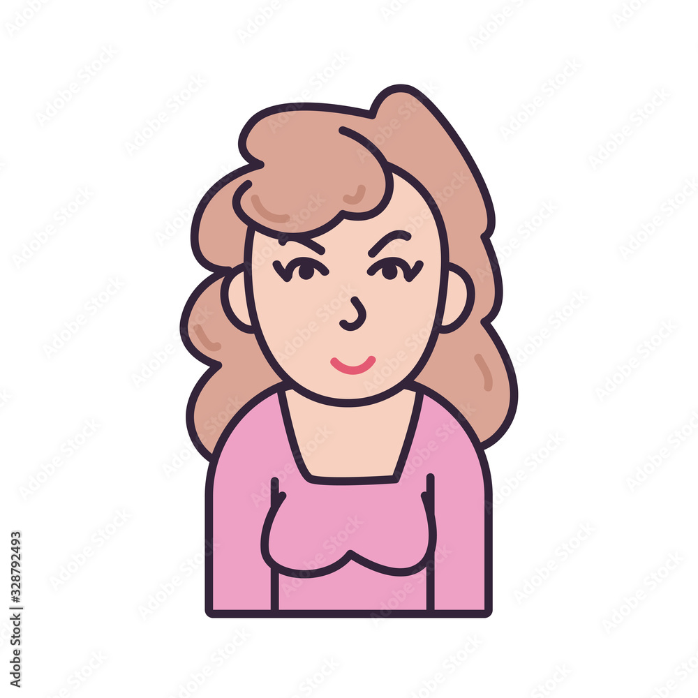 Isolated avatar woman with blouse fill style icon vector design Isolated avatar woman with blouse fill style icon vector design