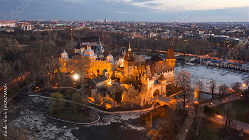 Vajdahunyad Castle at budapest night