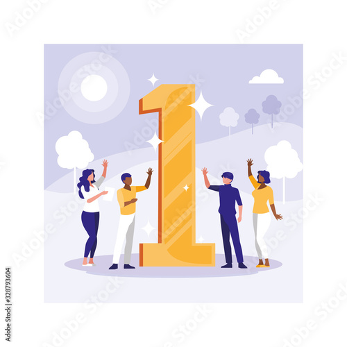 group of people business celebrating success, successful business team