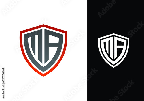 Free Download Initial Letter M A Logo with a shield,  Security logo concept design. - GFXLoad