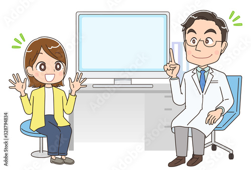 診察 病院 イラスト 人物 医者 医師 診断 診療 Vector De Stock Adobe Stock