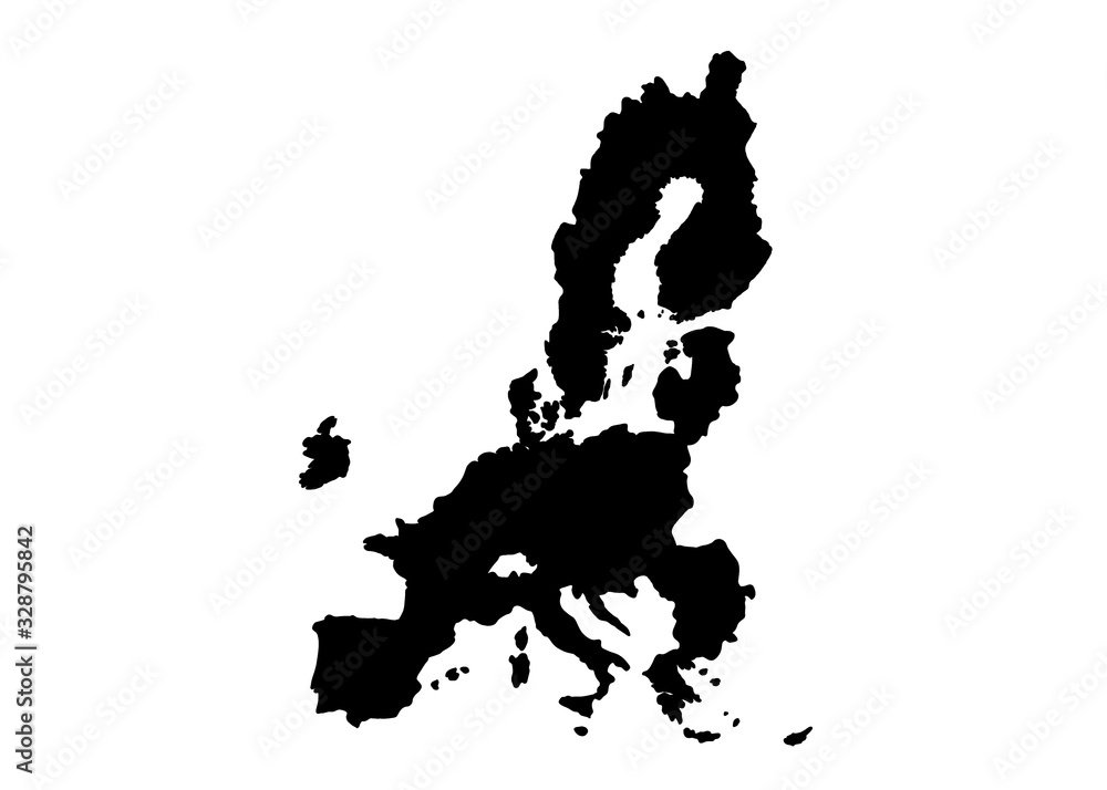 map of europe silhouette brexit 