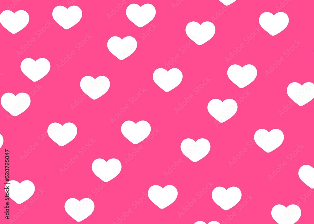 seamless pattern with white hearts