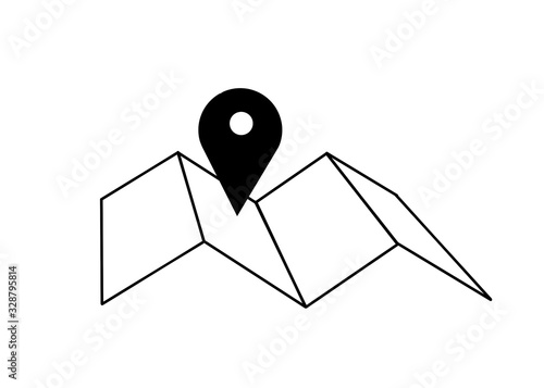 Free Download paper map destination navigation gps icon  - GFXLoad