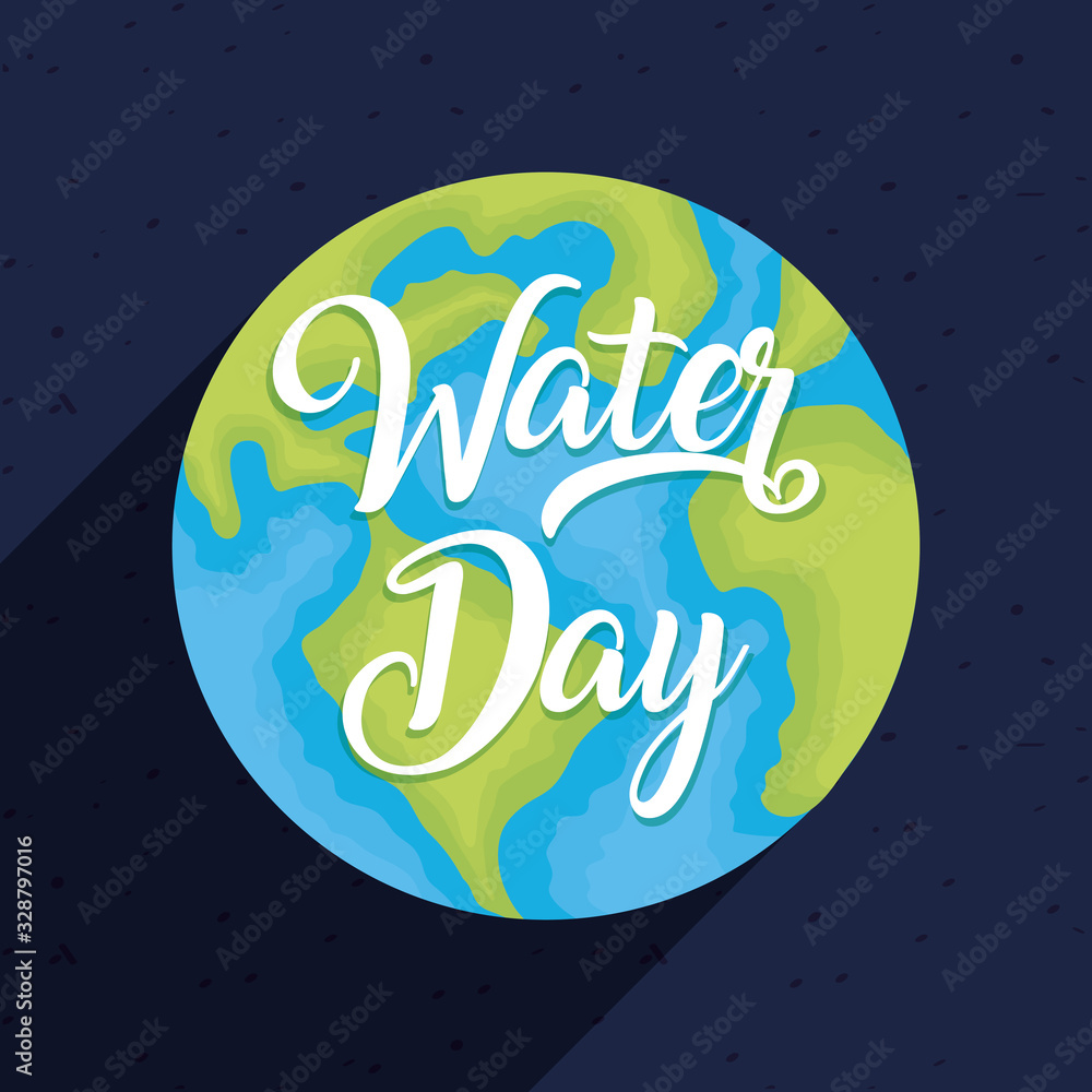 water day poster with world planet earth