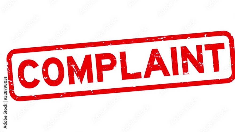 Grunge red complaint word square rubber seal stamp zoom in white background