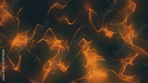 Holographic Orange Fluid Light Flowing Wavy Abstract Background