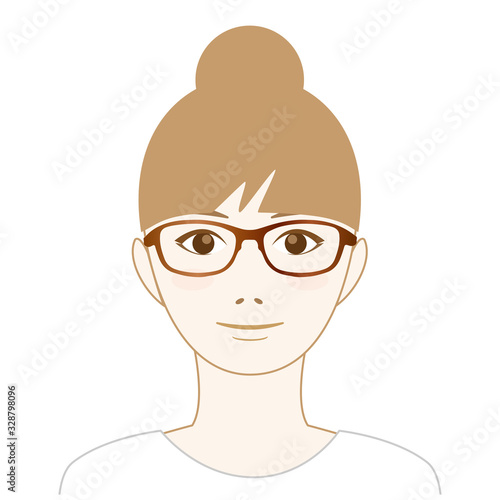 メガネをかけた女性のイラスト