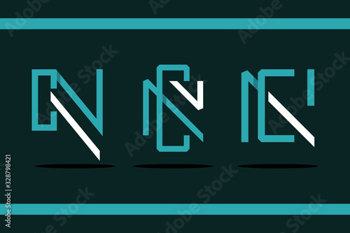 Letter CN Set Collection Abstract Outline Modern Icon Creative Logo Design Template Element Vector