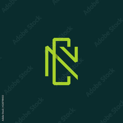 Letter CN Outline Abstract Creative Modern Icon Monogram Logo  Design Template Element Vector