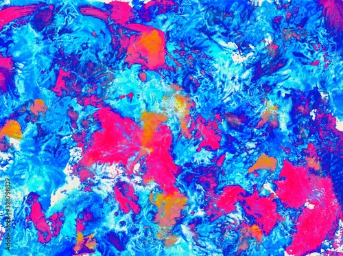 Colorful grunge vibrant psychedelic abstract texture. Contemporary painting. 
