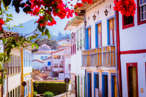 View of old town Ouro Preto at Minas Gerais province, Brazil photo