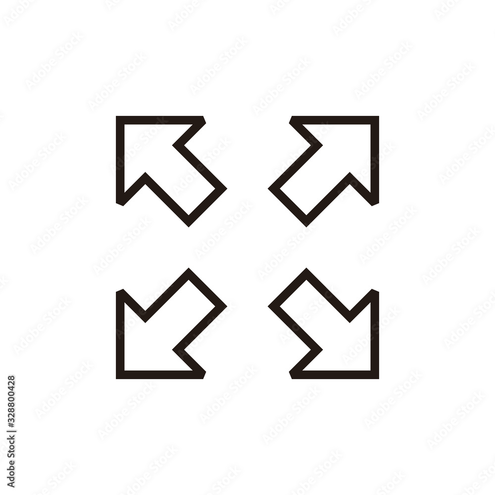 Fullscreen Icon isolated on white background. Expand to full screen icon for apps and websites. Fullscreen sign icon. Arrows symbol. Fullscreen Icon isolated on white background. Expand to full screen icon for apps and websites. Fullscreen sign icon. Arrows symbol.