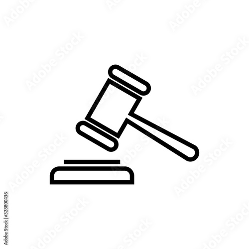 Gavel icon isolated on white background. Hammer icon vector. Judge Gavel Auction Icon Vector. Bid
