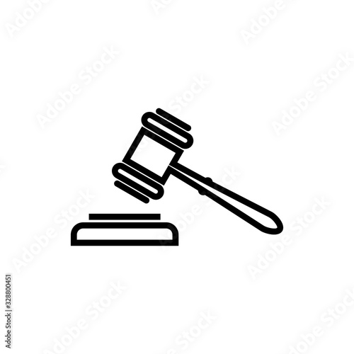 Gavel icon isolated on white background. Hammer icon vector. Judge Gavel Auction Icon Vector. Bid