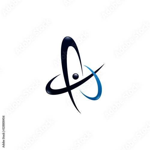 原子と電子軌道の抽象テクノロジーロゴ / Abstract Atom and Electron Orbit Technology Logo