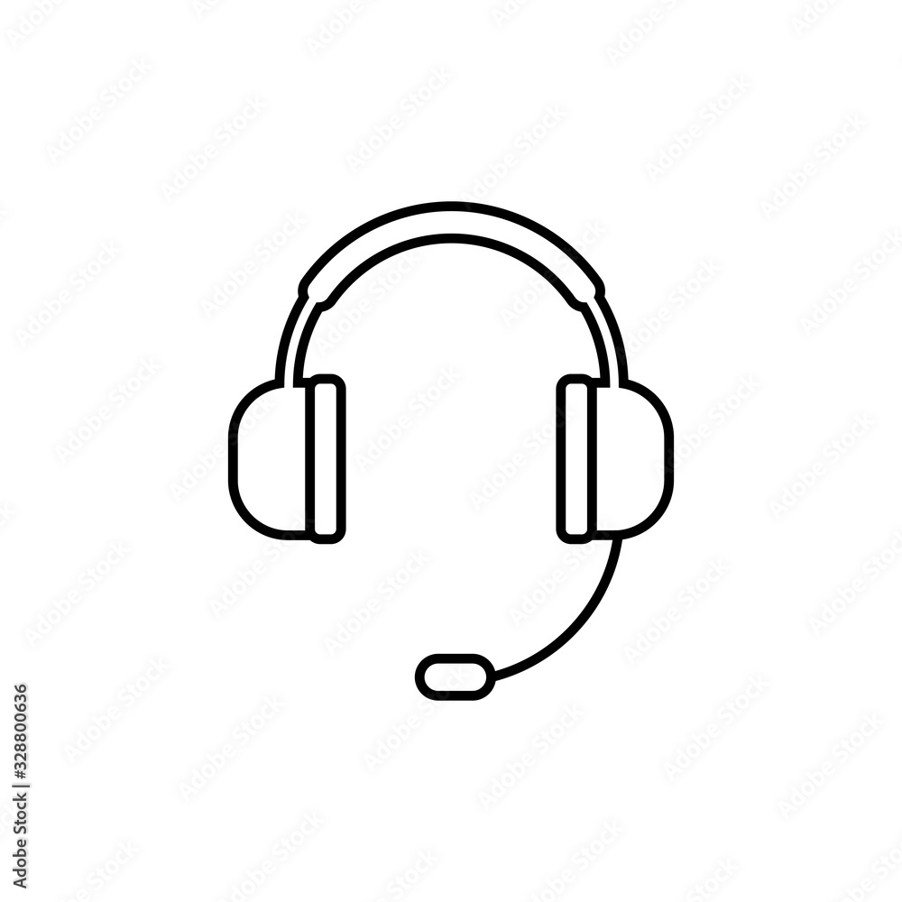 Headphone icon isolated on white background. Headphone vector icon. Call us Headphone icon isolated on white background. Headphone vector icon. Call us