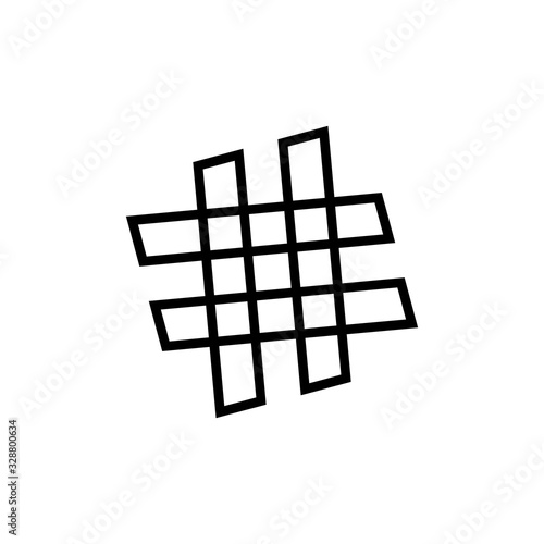 Hashtag icon vector isolated on white background. black hashtag icon