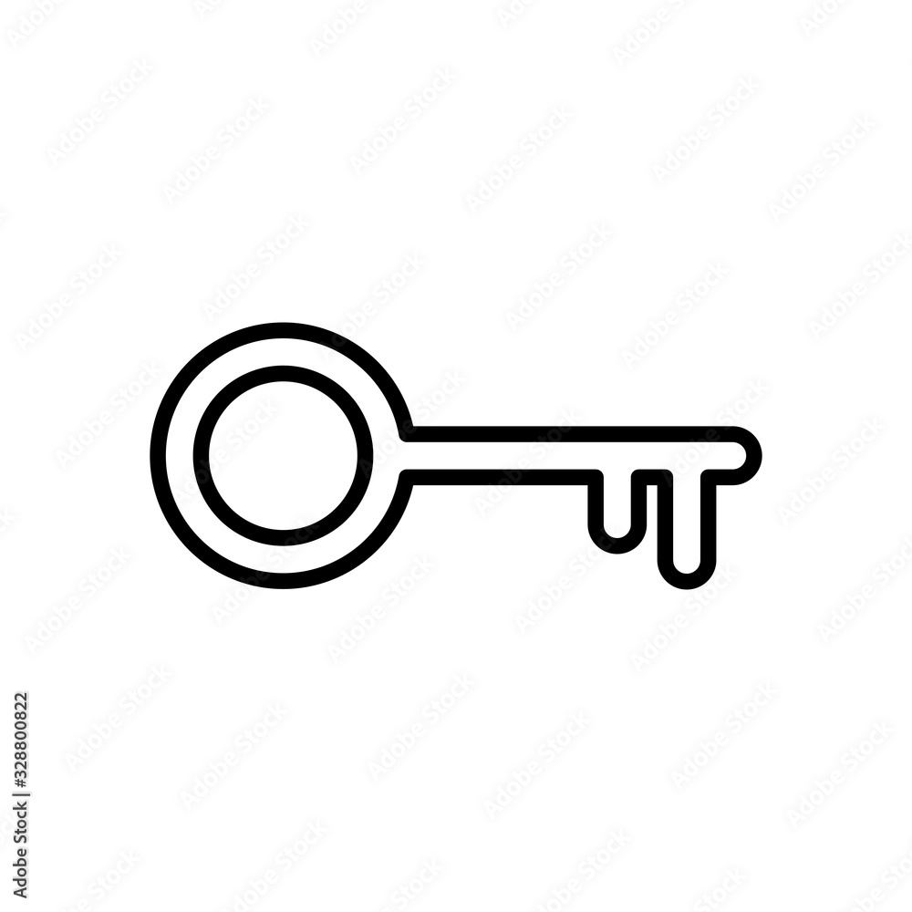 Key icon isolated on white background. Key vector icon. Key symbol