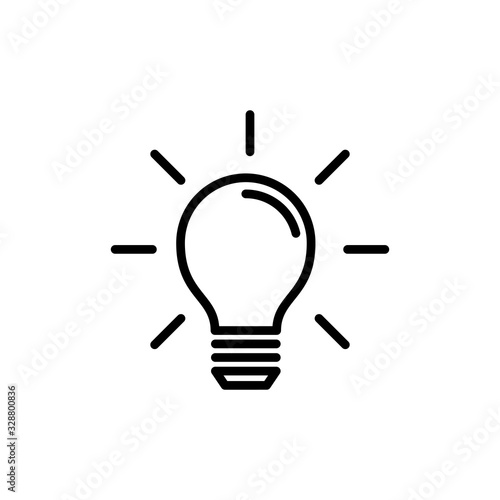 Lamp icon isolated on white background. Light bulb icon vector. Idea vector icon