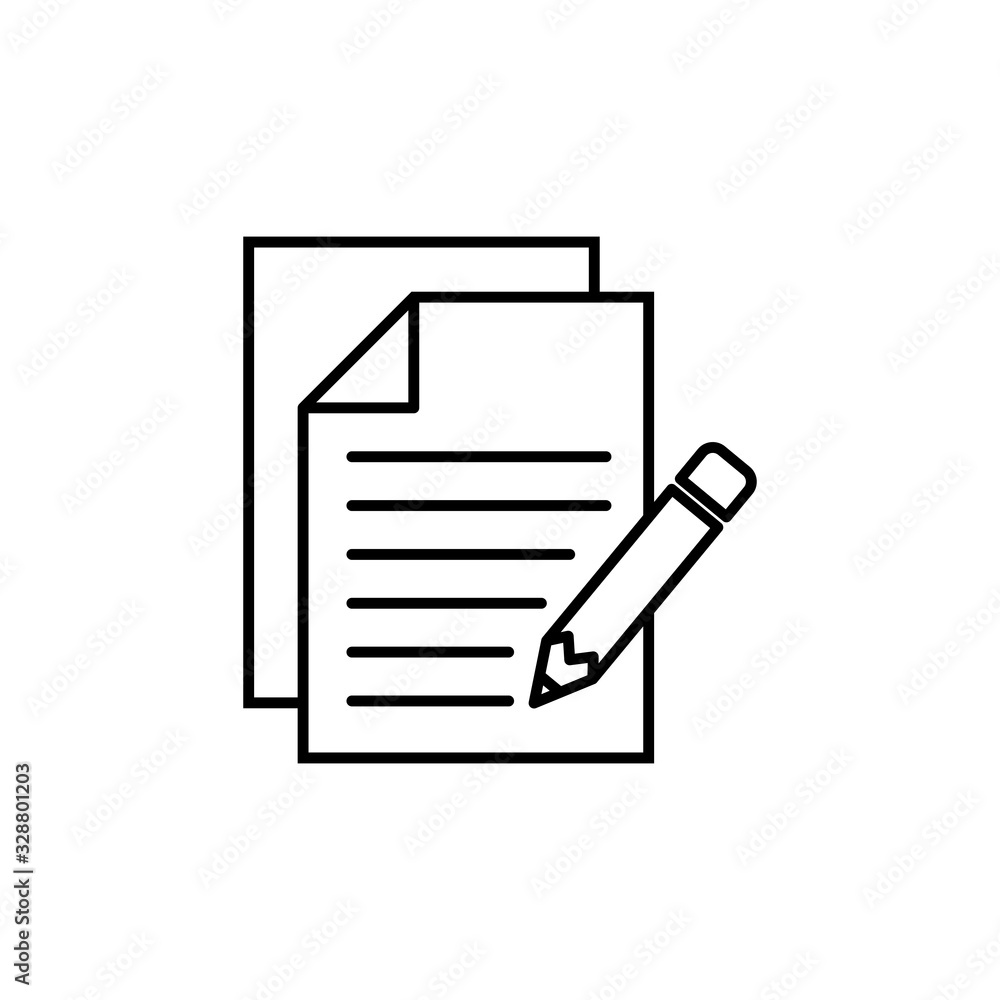 Note icon isolated on white background. Taking note icon vector. Edit line icon. Document write. Content writing Note icon isolated on white background. Taking note icon vector. Edit line icon. Document write. Content writing