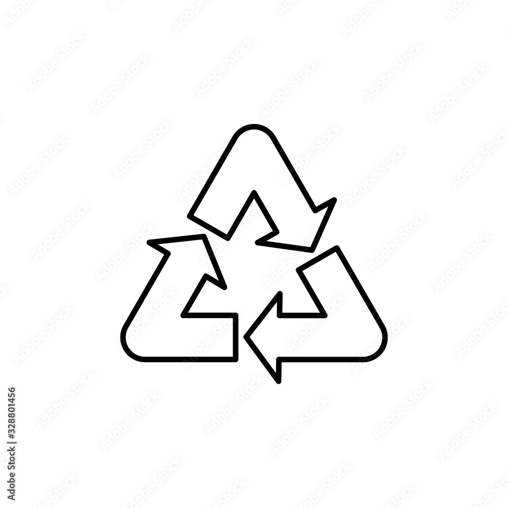 Recycle icon vector isolated on white background. Recycle and some packaging sign. environment icon Recycle icon vector isolated on white background. Recycle and some packaging sign. environment icon