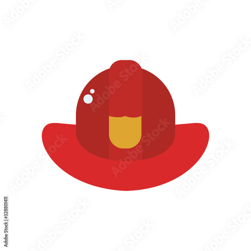 firefighter hat flat style icon vector design