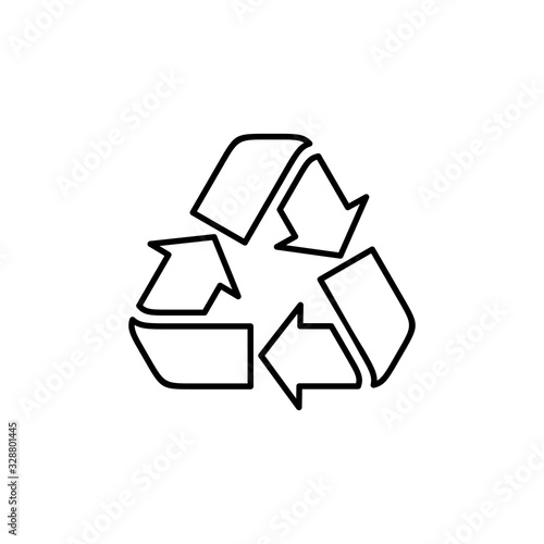 Recycle icon vector isolated on white background. Recycle and some packaging sign. environment icon