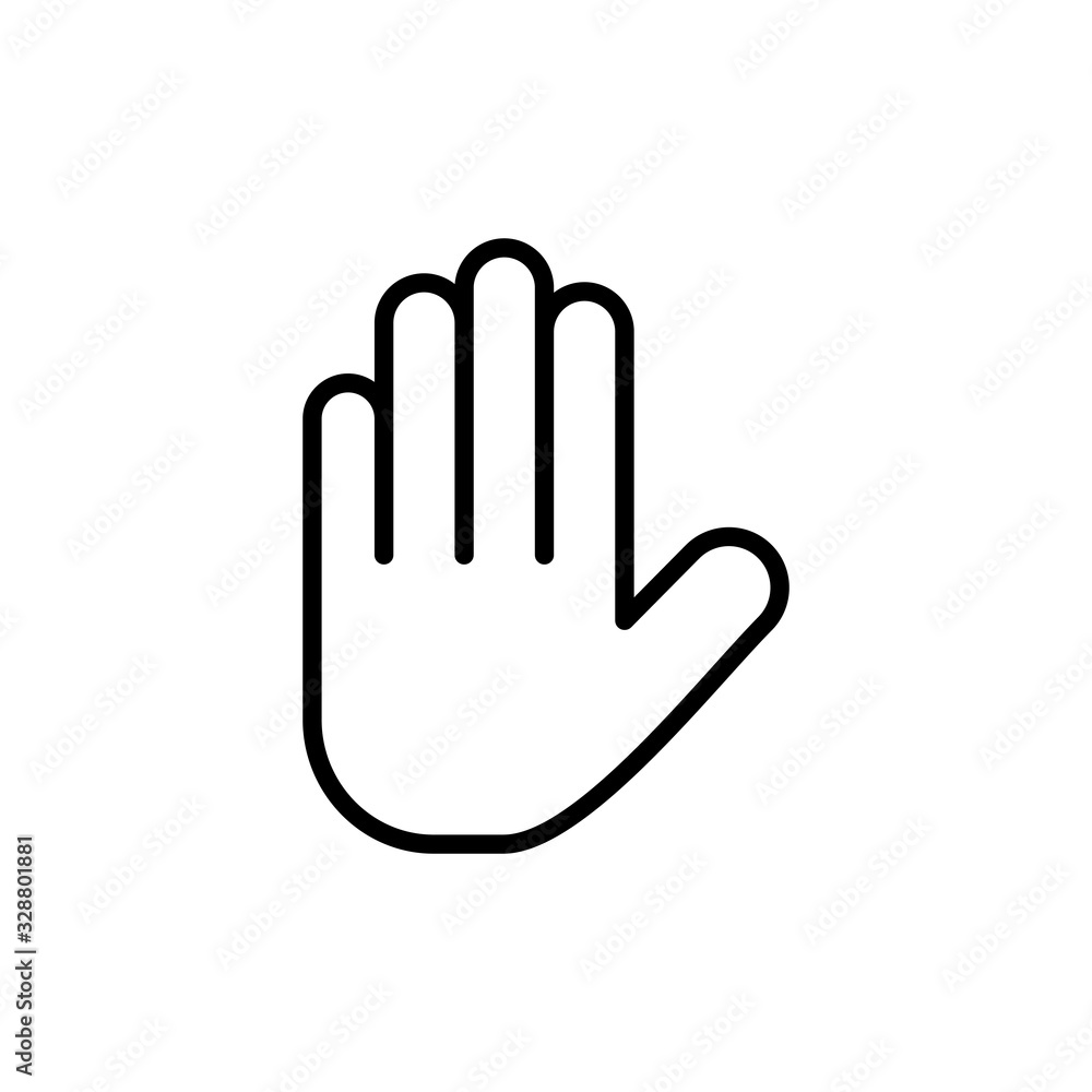 Stop icon isolated on white background. Hand symbol. Hand icon vector Stop icon isolated on white background. Hand symbol. Hand icon vector