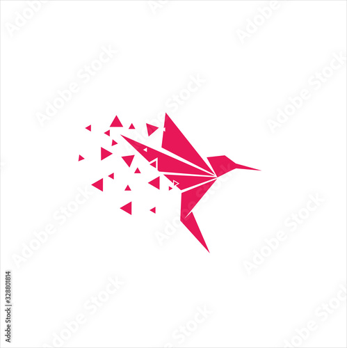 bird origami tech, Abstract bird logo design Creative, logo design inspiration