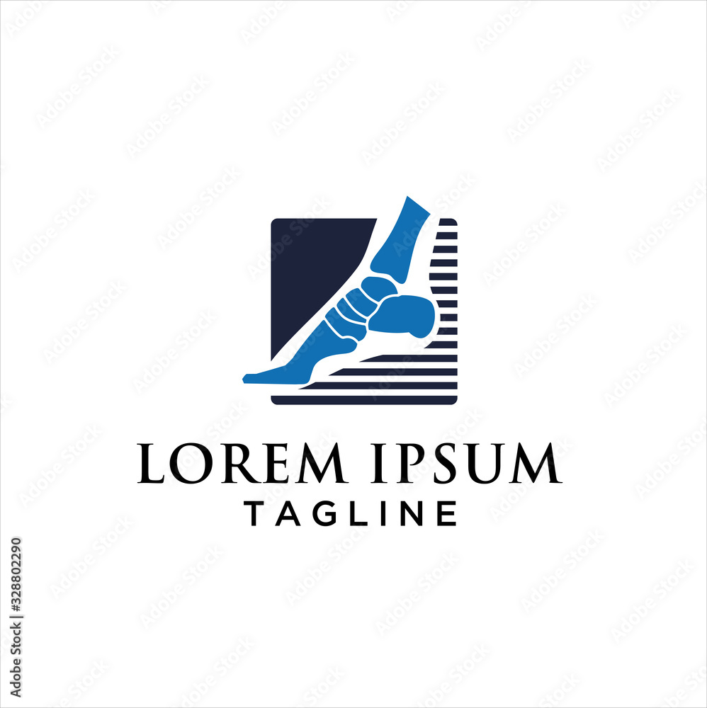 Vector logo template for podiatry with foot and ankle bones in square Vector logo template for podiatry with foot and ankle bones in square