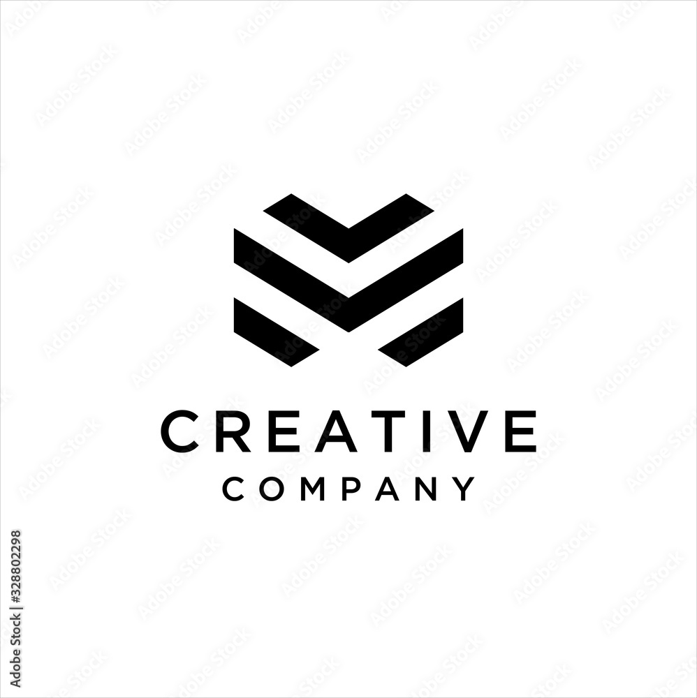 Creative simple elegant fashion brand connected black and white color M MM initial based letter icon logo Creative simple elegant fashion brand connected black and white color M MM initial based letter icon logo