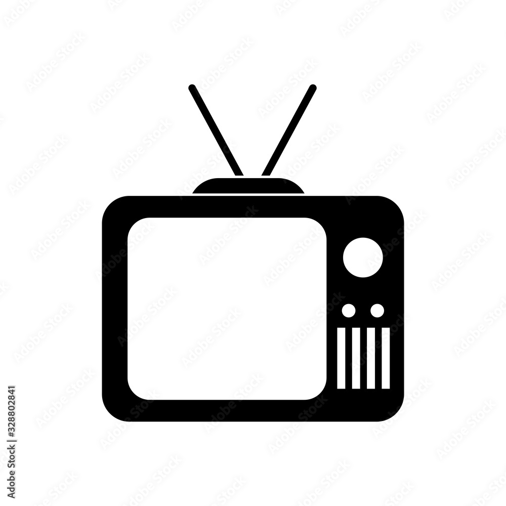 Isolated tv silhouette style icon vector design Isolated tv silhouette style icon vector design