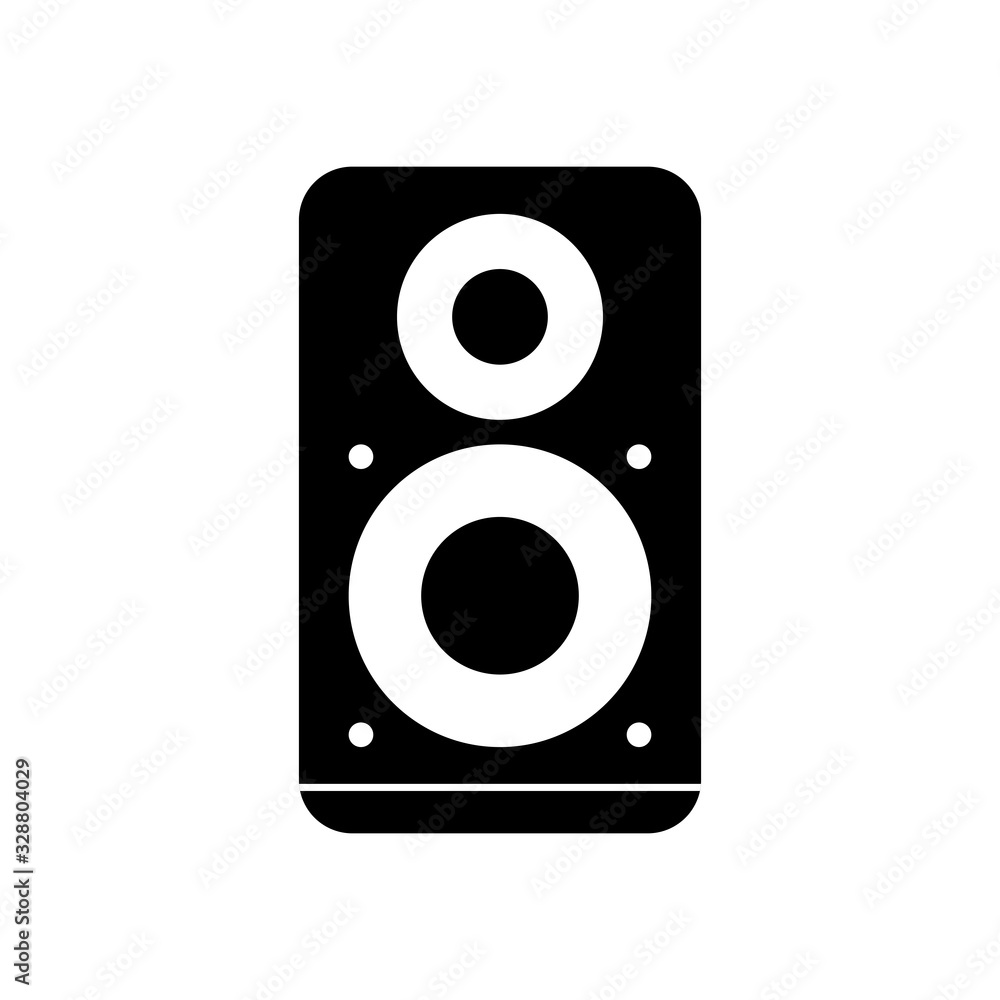Isolated music speaker silhouette style icon vector design Isolated music speaker silhouette style icon vector design