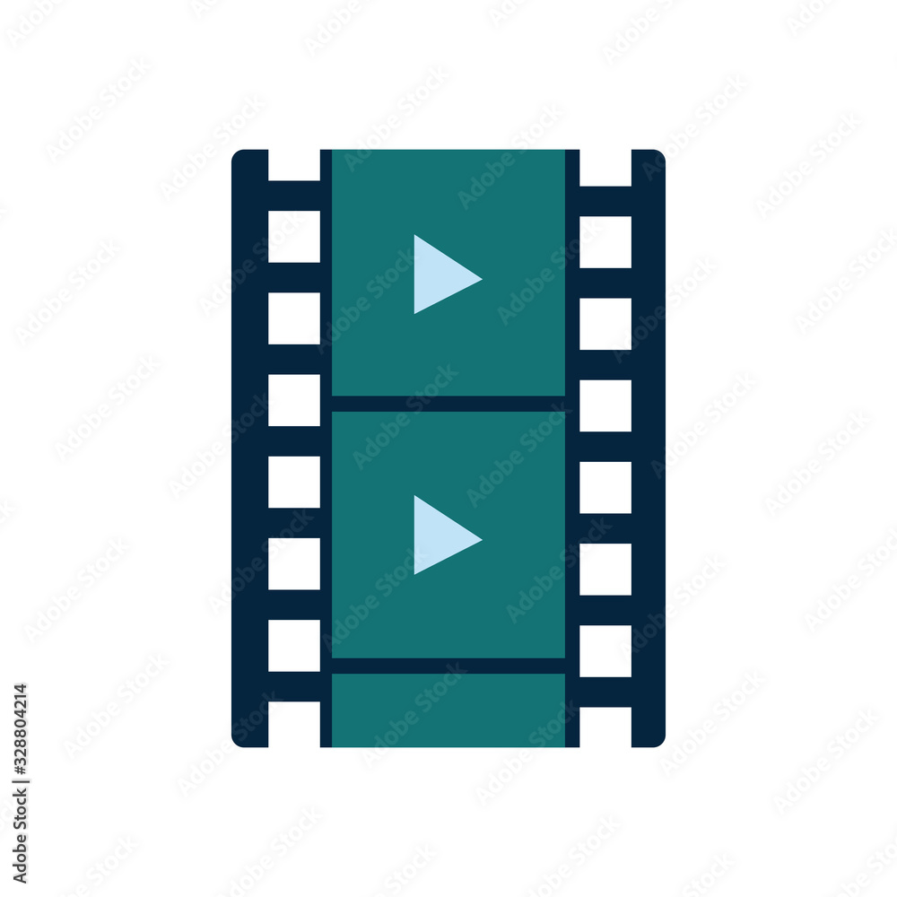Isolated movie play strip flat style icon vector design