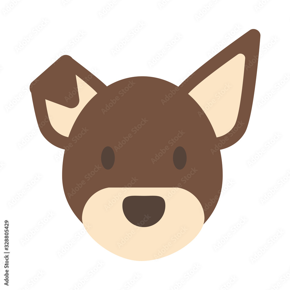 head of cute dog on white background head of cute dog on white background