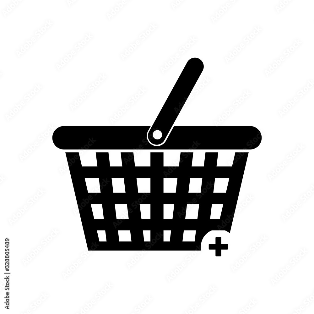 Isolated shopping basket silhouette style icon vector design Isolated shopping basket silhouette style icon vector design