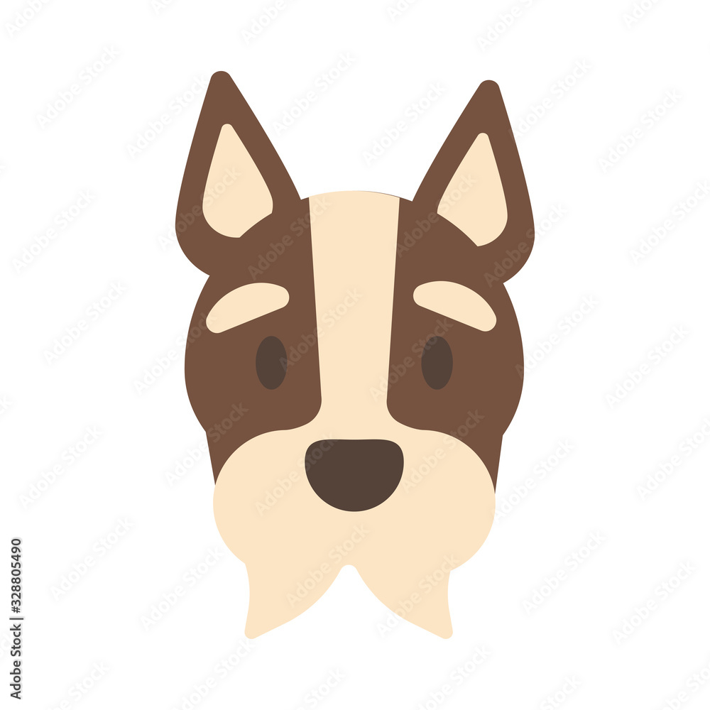 head of cute dog on white background head of cute dog on white background