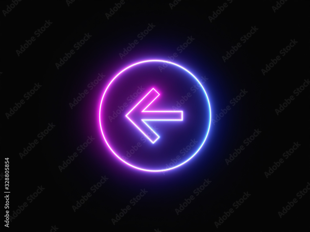 Blue and purple neon light icon isolated in black background. Vibrant colors, laser show. 3d rendering - illustration. Blue and purple neon light icon isolated in black background. Vibrant colors, laser show. 3d rendering - illustration.