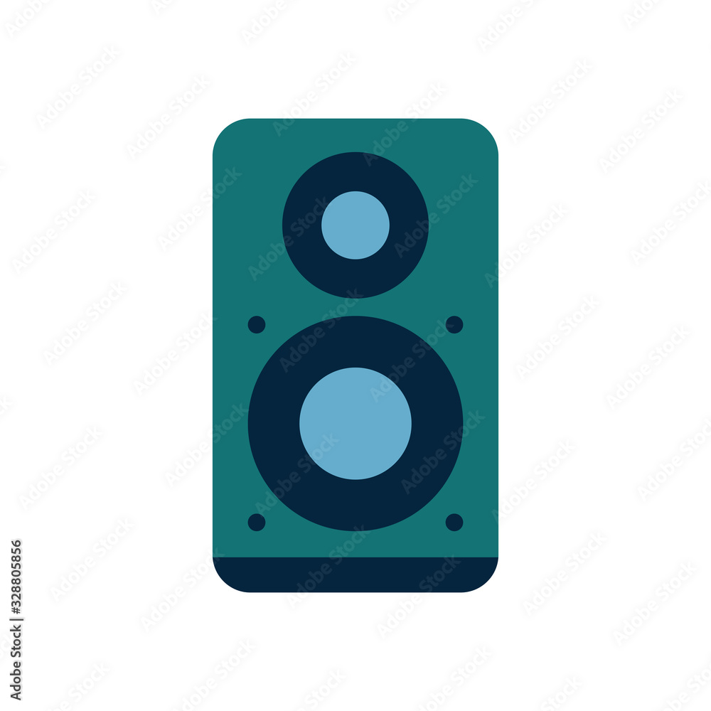 Isolated music speaker flat style icon vector design Isolated music speaker flat style icon vector design