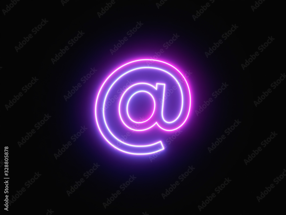 Blue and purple neon light icon isolated in black background. Vibrant colors, laser show. 3d rendering - illustration. Blue and purple neon light icon isolated in black background. Vibrant colors, laser show. 3d rendering - illustration.