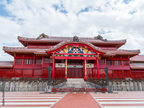 Shurijo Castle with Cloudy Background, Okinawa, Japan