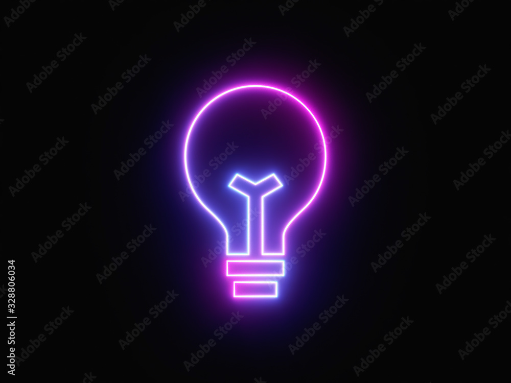 Blue and purple neon light icon isolated in black background. Vibrant colors, laser show. 3d rendering - illustration. Blue and purple neon light icon isolated in black background. Vibrant colors, laser show. 3d rendering - illustration.