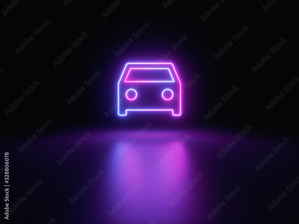 Blue and purple neon light icon isolated in black background. Vibrant colors, laser show. 3d rendering - illustration. Blue and purple neon light icon isolated in black background. Vibrant colors, laser show. 3d rendering - illustration.