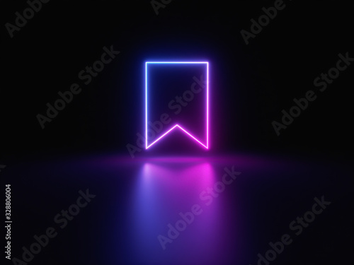 Wallpaper Mural Blue and purple neon light icon isolated in black background. Vibrant colors, laser show. 3d rendering - illustration. Torontodigital.ca