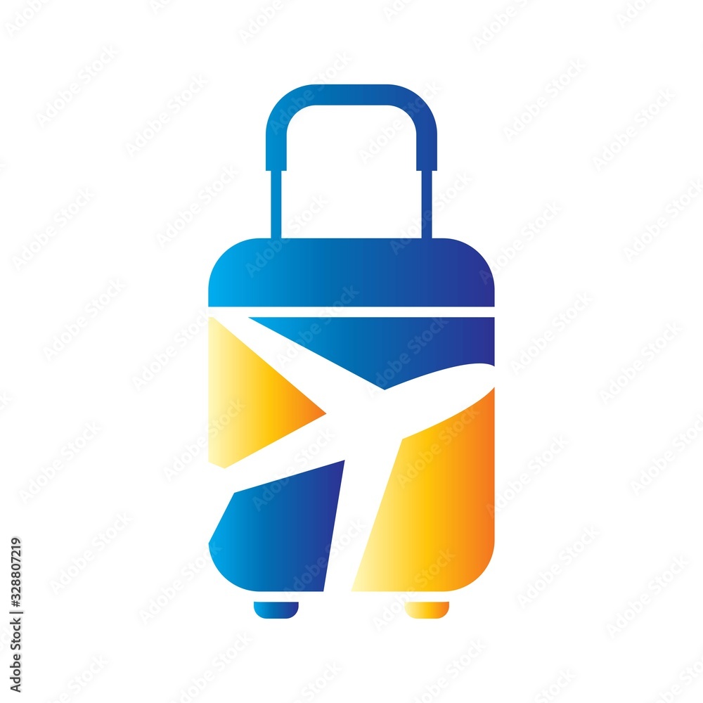 Travel logo with luggage and plane Travel logo with luggage and plane