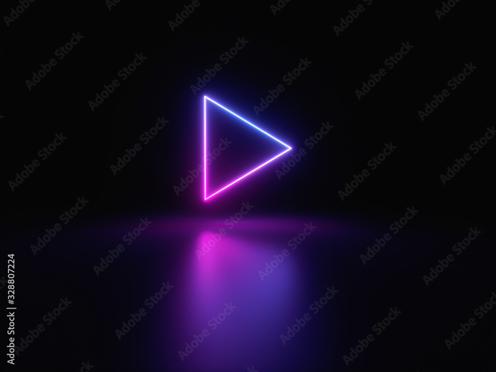 Blue and purple neon light icon isolated in black background. Vibrant colors, laser show. 3d rendering - illustration. Blue and purple neon light icon isolated in black background. Vibrant colors, laser show. 3d rendering - illustration.