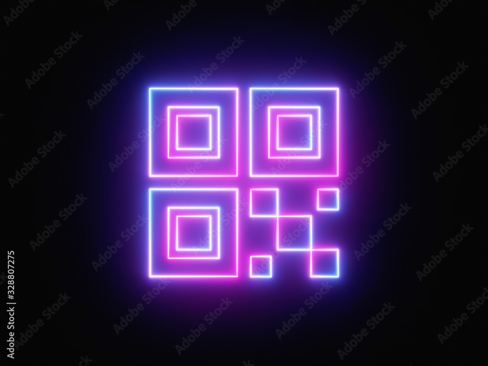 Blue and purple neon light icon isolated in black background. Vibrant colors, laser show. 3d rendering - illustration. Blue and purple neon light icon isolated in black background. Vibrant colors, laser show. 3d rendering - illustration.
