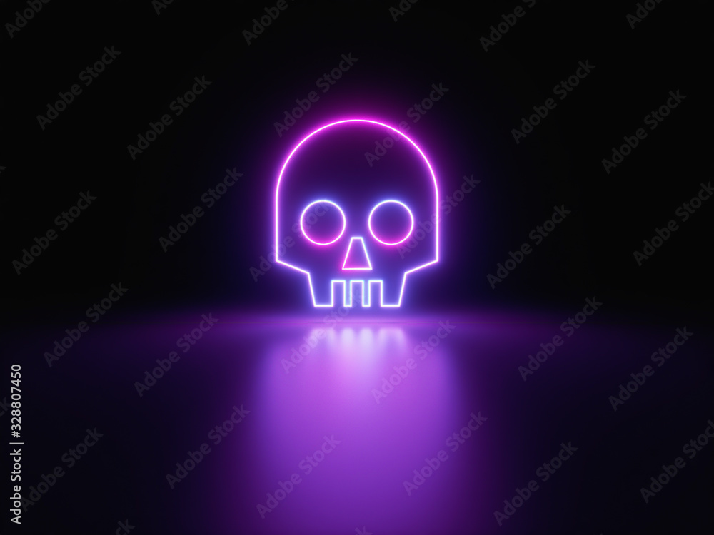 Blue and purple neon light icon isolated in black background. Vibrant colors, laser show. 3d rendering - illustration. Blue and purple neon light icon isolated in black background. Vibrant colors, laser show. 3d rendering - illustration.