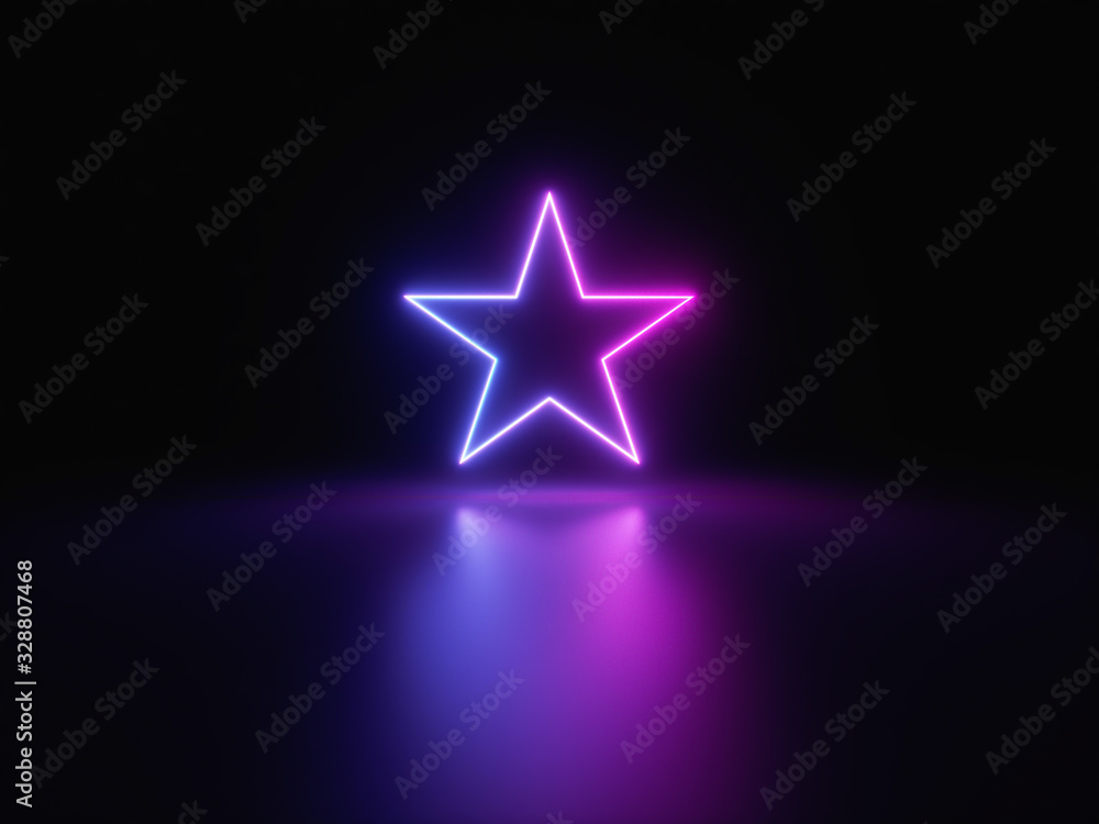 Blue and purple neon light icon isolated in black background. Vibrant colors, laser show. 3d rendering - illustration. Blue and purple neon light icon isolated in black background. Vibrant colors, laser show. 3d rendering - illustration.